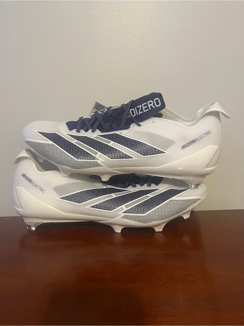 Adizero Electric Men’s Cleats - White/Team Navy Blue
